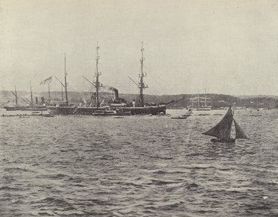 Departure of HMS Calliope by English Photographer
