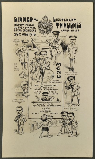 Dinner to Lieutenant T. H. Hughes, Artist Rifles, Depot Field Survey Company, Royal Engineers, 29th August 1918 by English Photographer