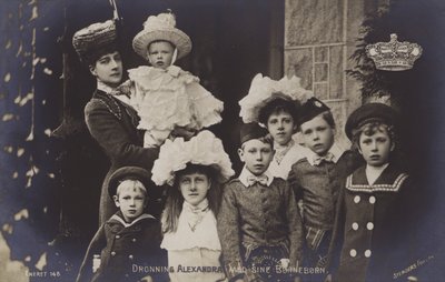 Queen Alexandra with her grandchildren by English Photographer