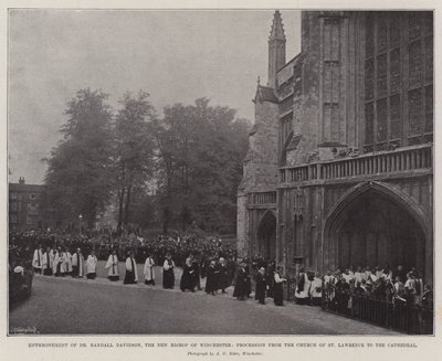 Enthronement of Dr Randall Davidson, the New Bishop of Winchester, Procession from the Church of St Lawrence to the Cathedral by English Photographer