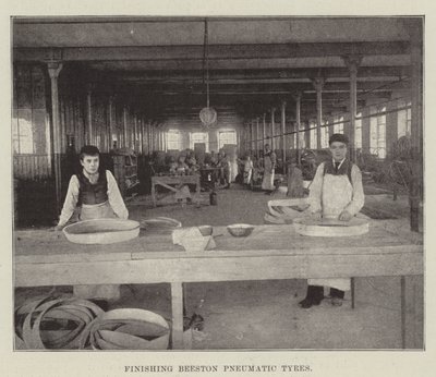 Finishing Beeston Pneumatic Tyres by English Photographer