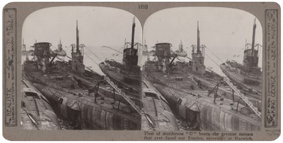 Fleet of murderous U-boats, the greatest menace that ever faced our Empire, surrender at Harwich, November 1918 by English Photographer