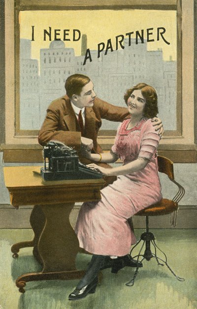 Flirting Typist by English Photographer