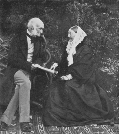 Florence Nightingale and Sir Harry Verney on the lawn at Claydon House, 1889 by English Photographer