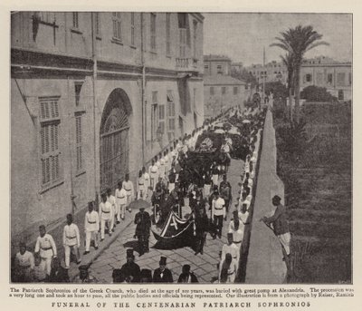 Funeral of the Centenarian Patriarch Sophronios by English Photographer