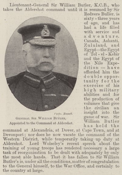 General Sir William Butler, appointed to the Command at Aldershot by English Photographer