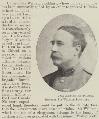 General Sir William Lockhart by English Photographer