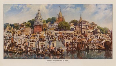 Ghats in Varanasi on the river Ganges, India by English Photographer
