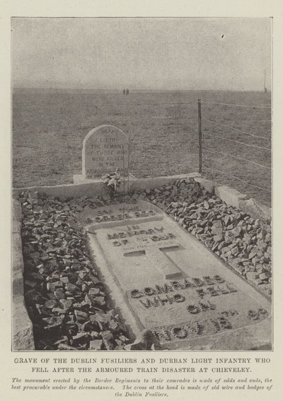 Grave of the Dublin Fusiliers and Durban Light Infantry who fell after the Armoured Train Disaster at Chieveley by English Photographer