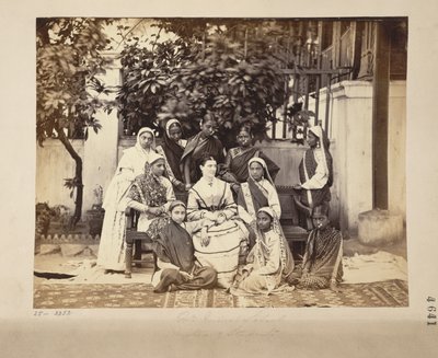 Group of mistress and pupils of the Government Normal School, Bombay by English Photographer