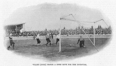 Gullen Makes a Good Save for the Hotspurs, 1899 by English Photographer