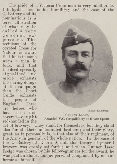 Gunner Lodge, awarded VC for gallantry at Koorn Spruit by English Photographer