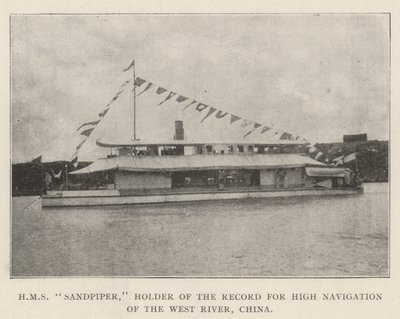 HMS Sandpiper, Holder of the Record for High Navigation of the West River, China by English Photographer