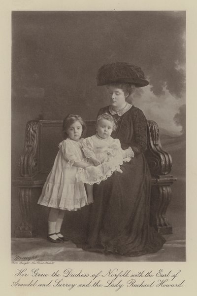 Her Grace the Duchess of Norfolk with the Earl of Arundel and Surrey and the Lady Rachael Howard by English Photographer