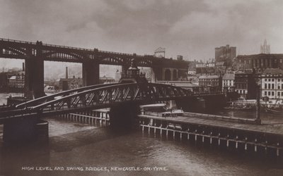 High Level and Swing Bridges, Newcastle-On-Tyne by English Photographer
