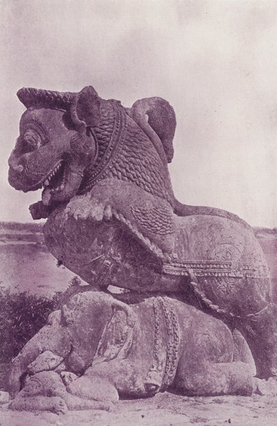 Hindu Lion crushing Buddhist Elephant, Kanarak by English Photographer