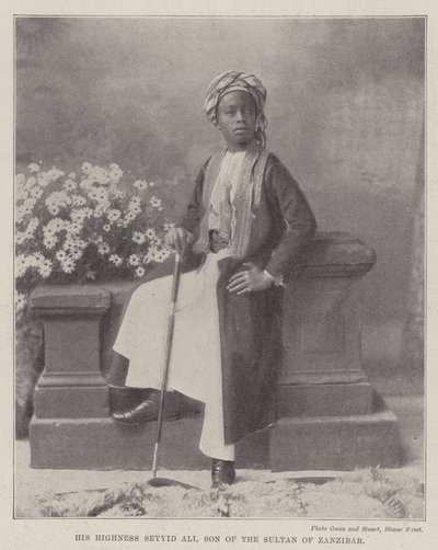 His Highness Seyyid Ali, Son of the Sultan of Zanzibar by English Photographer