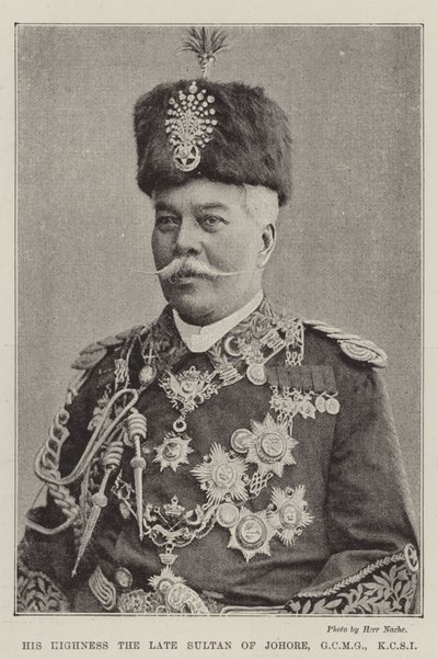 His Highness the late Sultan of Johore, GCMG, KCSI by English Photographer