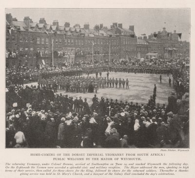 Home-Coming of the Dorset Imperial Yeomanry from South Africa, Public Welcome by the Mayor of Weymouth by English Photographer