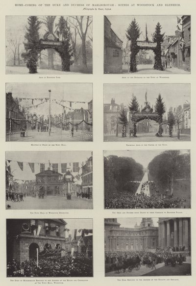Home-Coming of the Duke and Duchess of Marlborough, Scenes at Woodstock and Blenheim by English Photographer