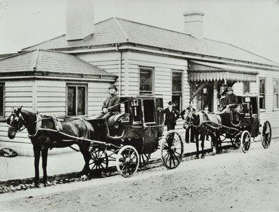 Horse-drawn cabs at Westbourne Park Station by English Photographer