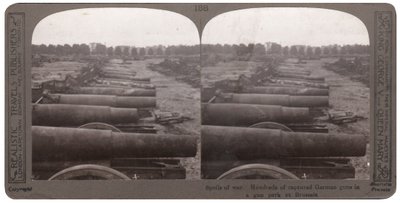 Hundreds of captured German guns in a gun park at Brussels by English Photographer
