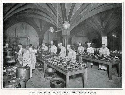 In the Guildhall Crypt: Preparing the Banquet by English Photographer