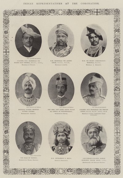 Indian Representatives at the Coronation by English Photographer