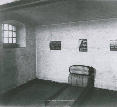 Interior View of a Condemned Cell in Newgate Prison by English Photographer