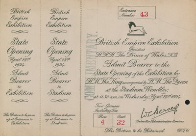 Invitation to the State Opening of the British Empire Exhibition by English Photographer