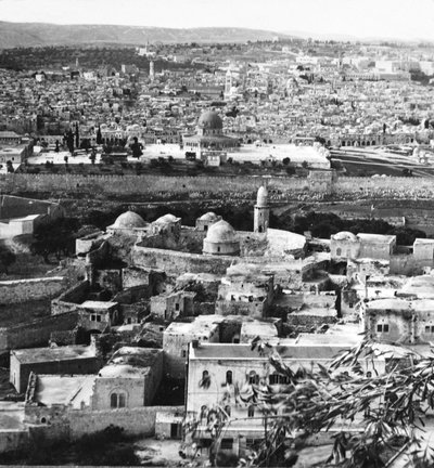 Jerusalem the Holy City, goal of the Crusaders, rescued forever from the Turks, 1917 by English Photographer