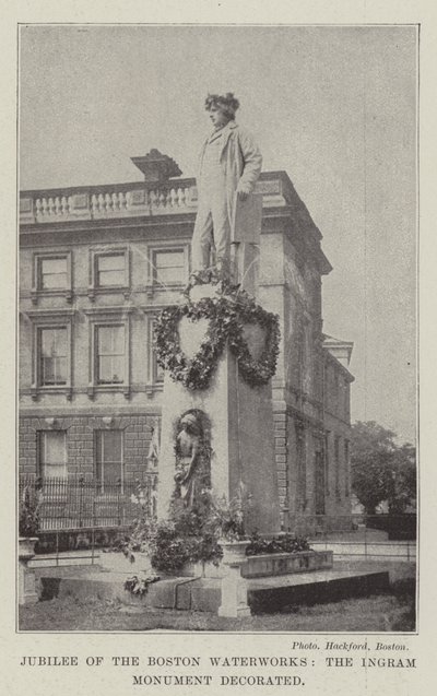 Jubilee of the Boston Waterworks, the Ingram Monument Decorated by English Photographer