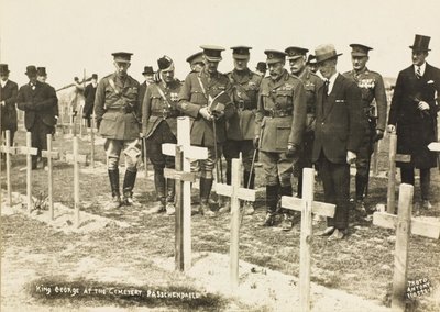 King George V at the cemetery, Passchendaele by English Photographer