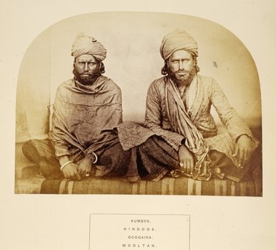 Kumbos, Hindoos, Googaira, Mooltan, from The People of India, by J. Forbes Watson, published 1868 by English Photographer