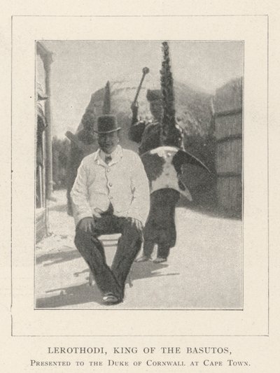 Lerothodi, King of the Basutos, Presented to the Duke of Cornwall at Cape Town by English Photographer