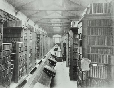 Library, Sion College, Victoria Embankment, City of London, 1885 by English Photographer