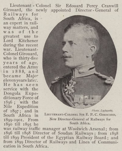 Lieutenant-Colonel Sir E P C Girouard, New Director-General of Railways for South Africa by English Photographer
