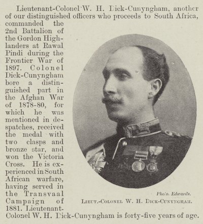 Lieutenant-Colonel W H Dick-Cunyngham by English Photographer