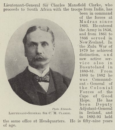 Lieutenant-General Sir C M Clarke by English Photographer