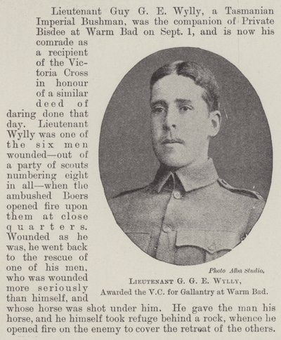 Lieutenant G G E Wylly, awarded the VC for Gallantry at Warm Bad by English Photographer