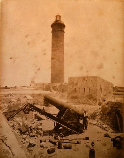 Lighthouse fort after the bombardment of Alexandria by English Photographer