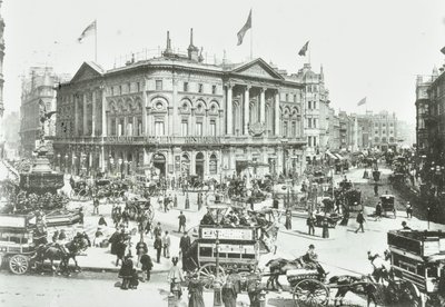 London Pavilion, Piccadilly Circus, Westminster: looking east, 1895 by English Photographer