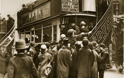 Londoners rushing for a bus on Ludgate Hill by English Photographer