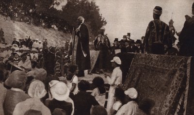 Lord Balfour speaking in support of the establishment of a Jewish state in Palestine by English Photographer