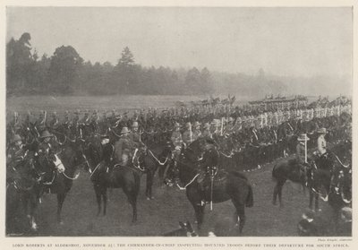 Lord Roberts at Aldershot, 25 November, the Commander-in-Chief inspecting Mounted Troops before their Departure for South Africa by English Photographer