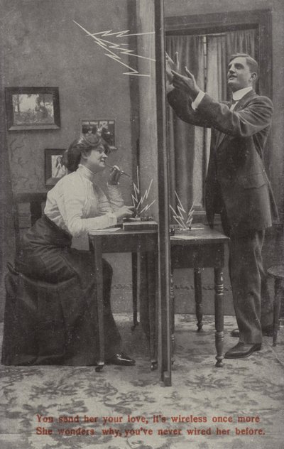 Lovers communicating by wireless by English Photographer