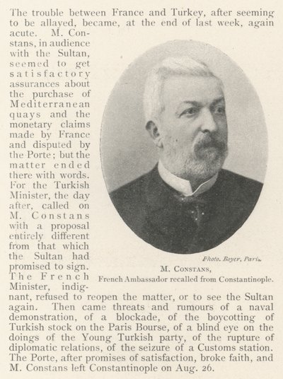 French Ambassador M Constans Recalled from Constantinople by English Photographer