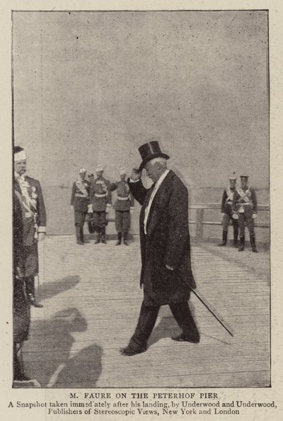M Faure on the Peterhof Pier by English Photographer