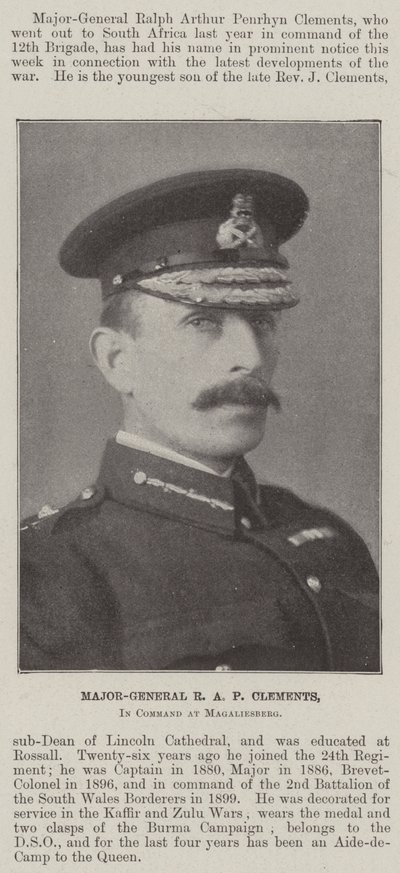 Major-General R A P Clements, in Command at Magaliesberg by English Photographer