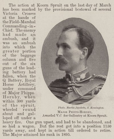 Major Phipps-Hornby, awarded VC for Gallantry at Koorn Spruit by English Photographer